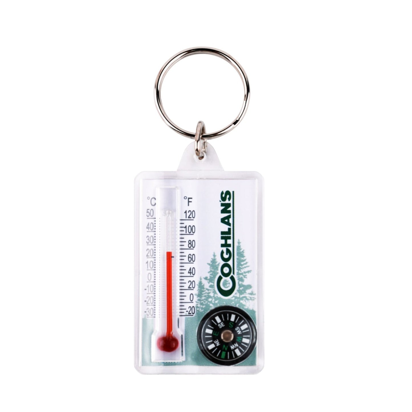 Thermometer and Compass Key Ring