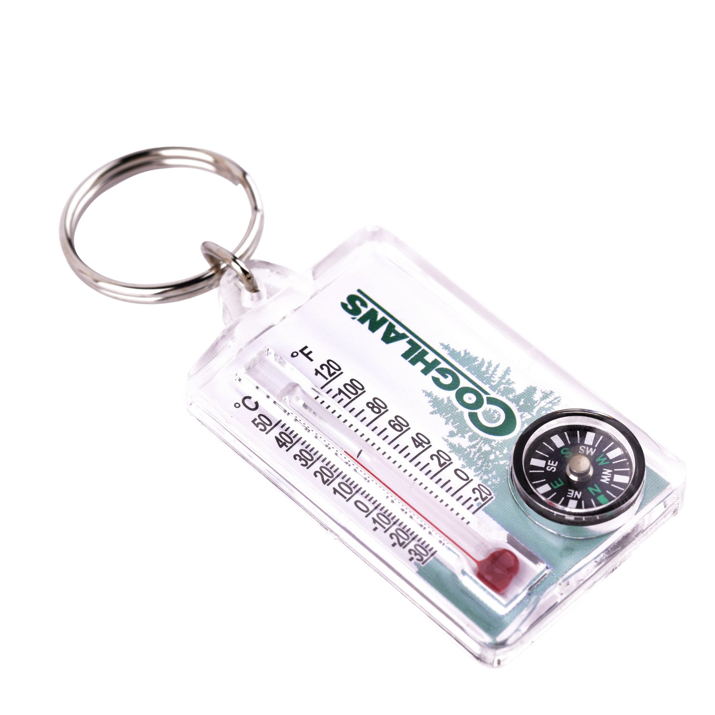 Thermometer and Compass Key Ring