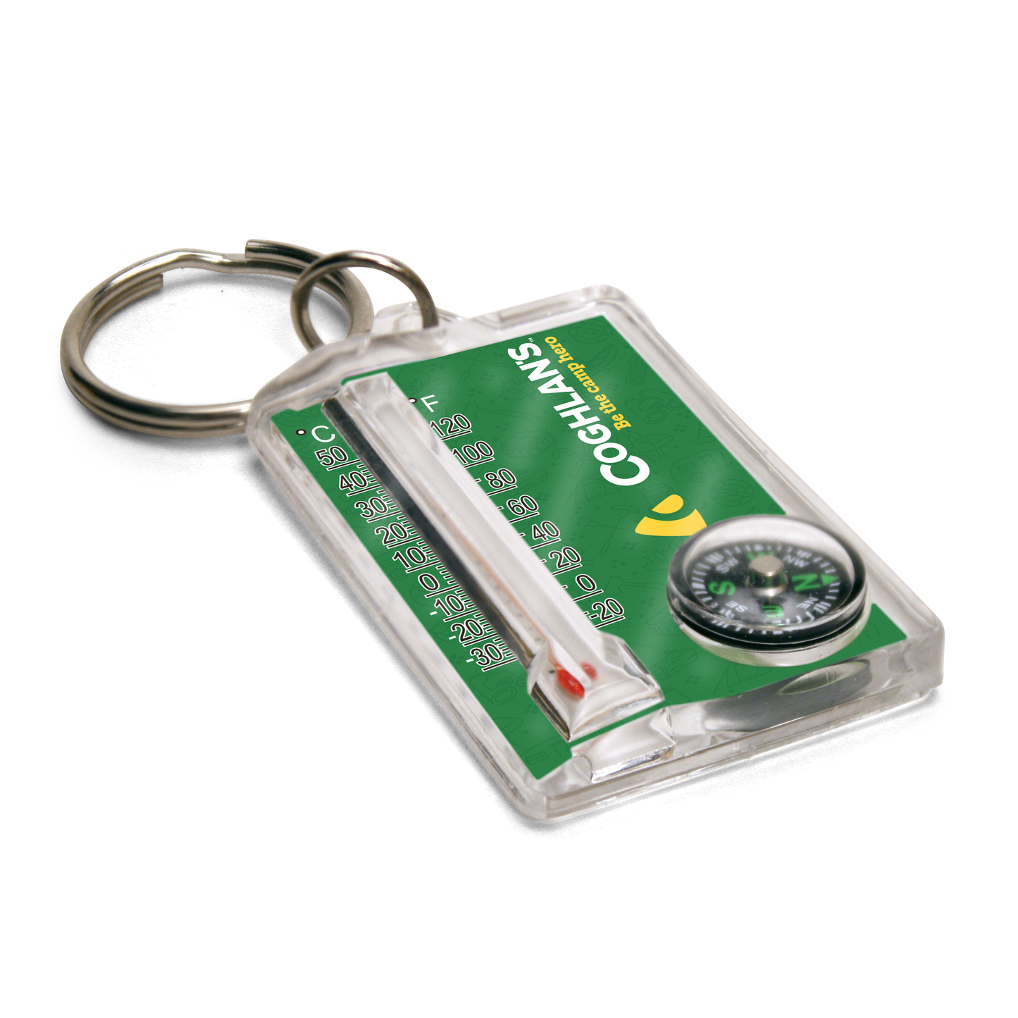 Thermometer and Compass Key Ring