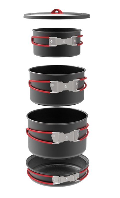 Batterie de cuisine familiale à anodisation dure