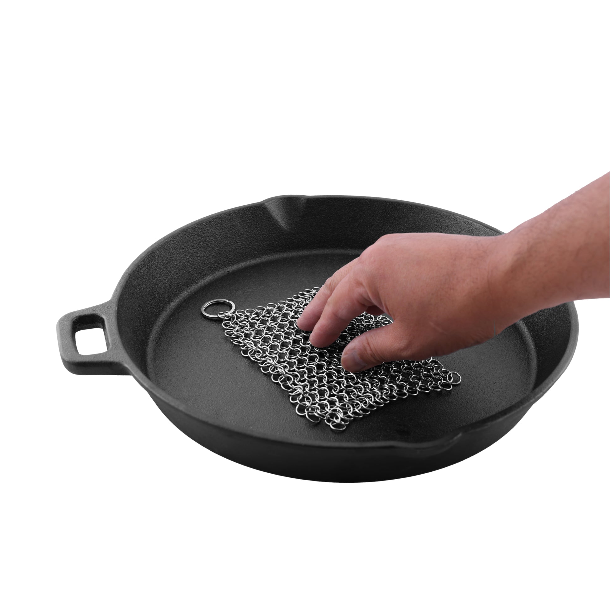 Mythrojan Stainless Steel Scrubber - Ideal for Cast Iron Skillet