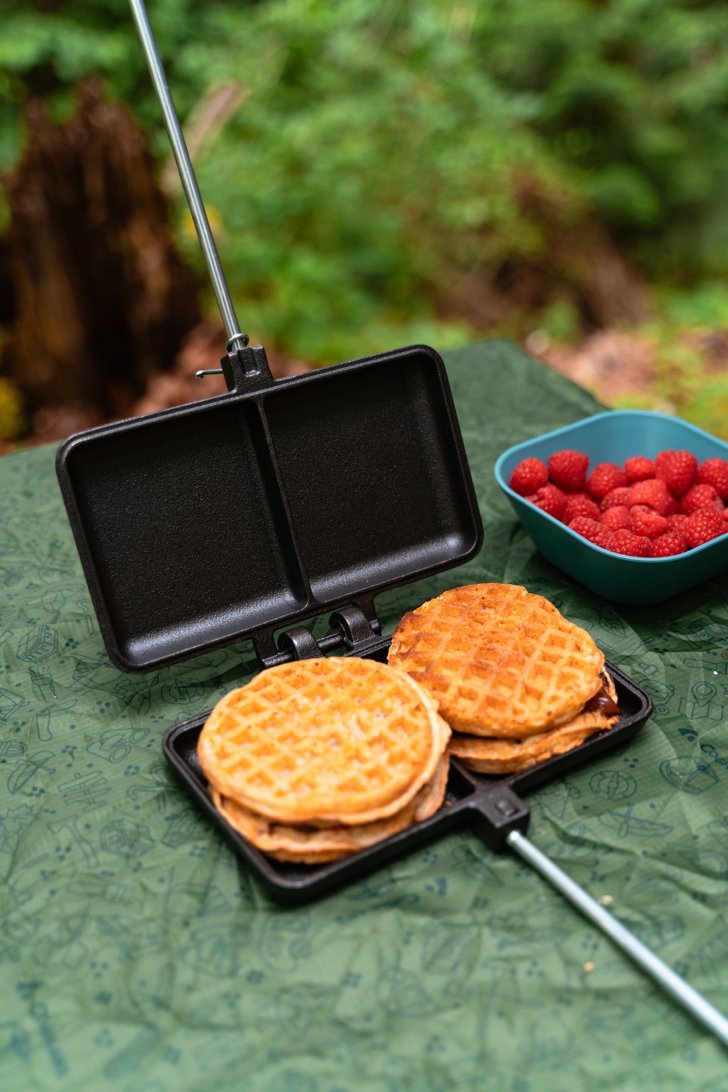 Réchaud de camping double en fonte