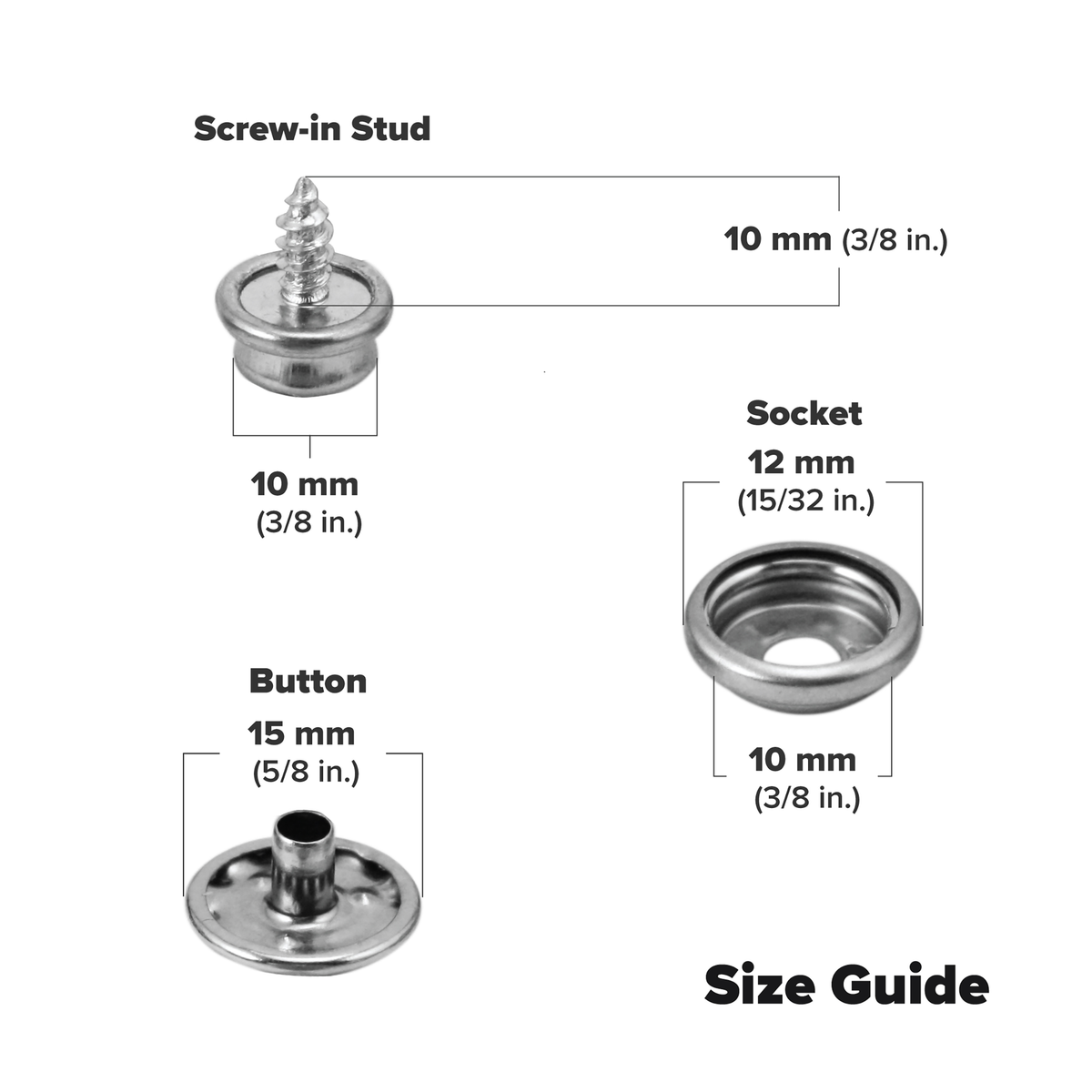 Snap Rivet Chart Snap Fastener Kit – Coghlan's