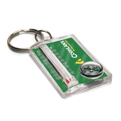 Thermometer and Compass Key Ring