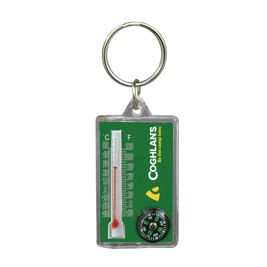 Thermometer and Compass Key Ring