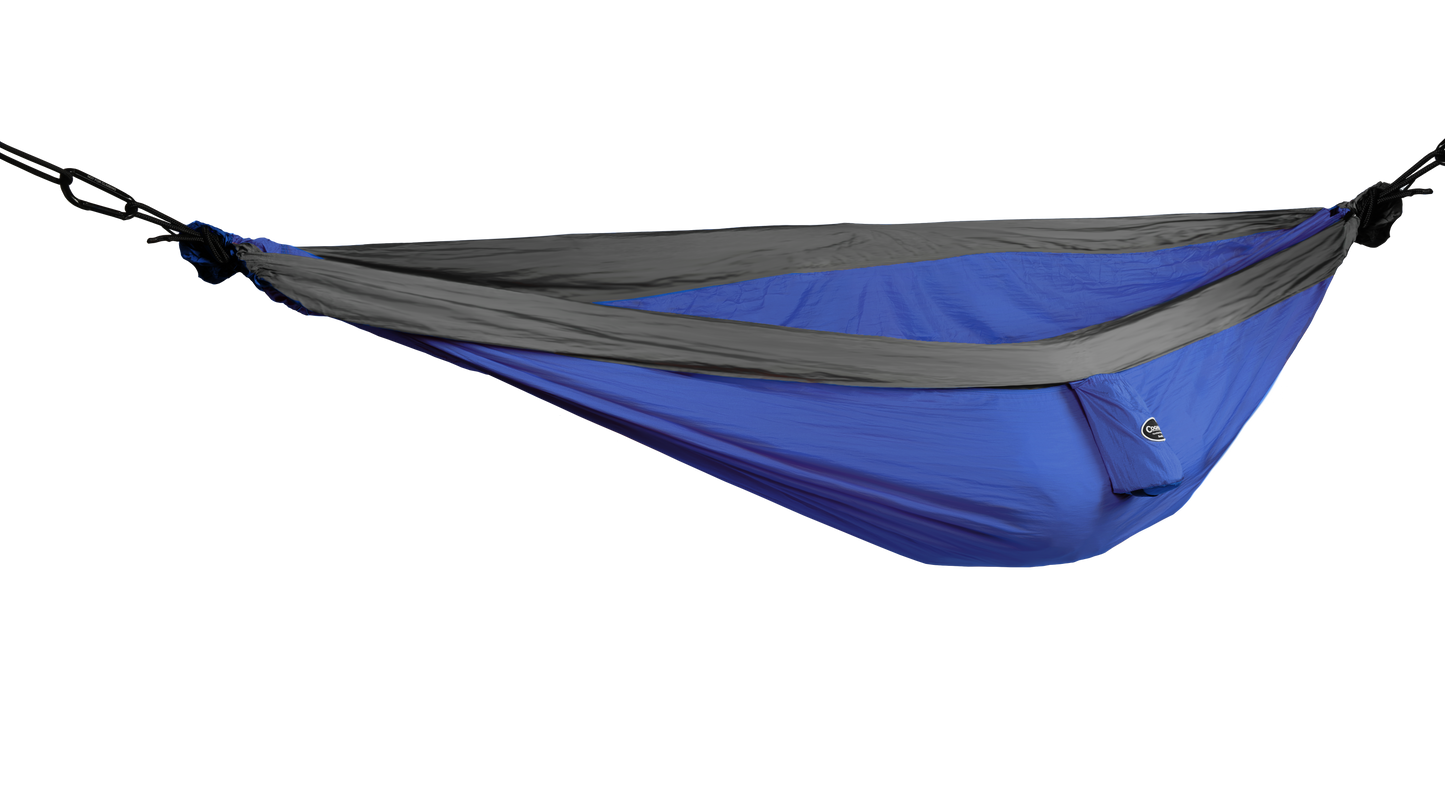 Hamac double de style parachute, bleu